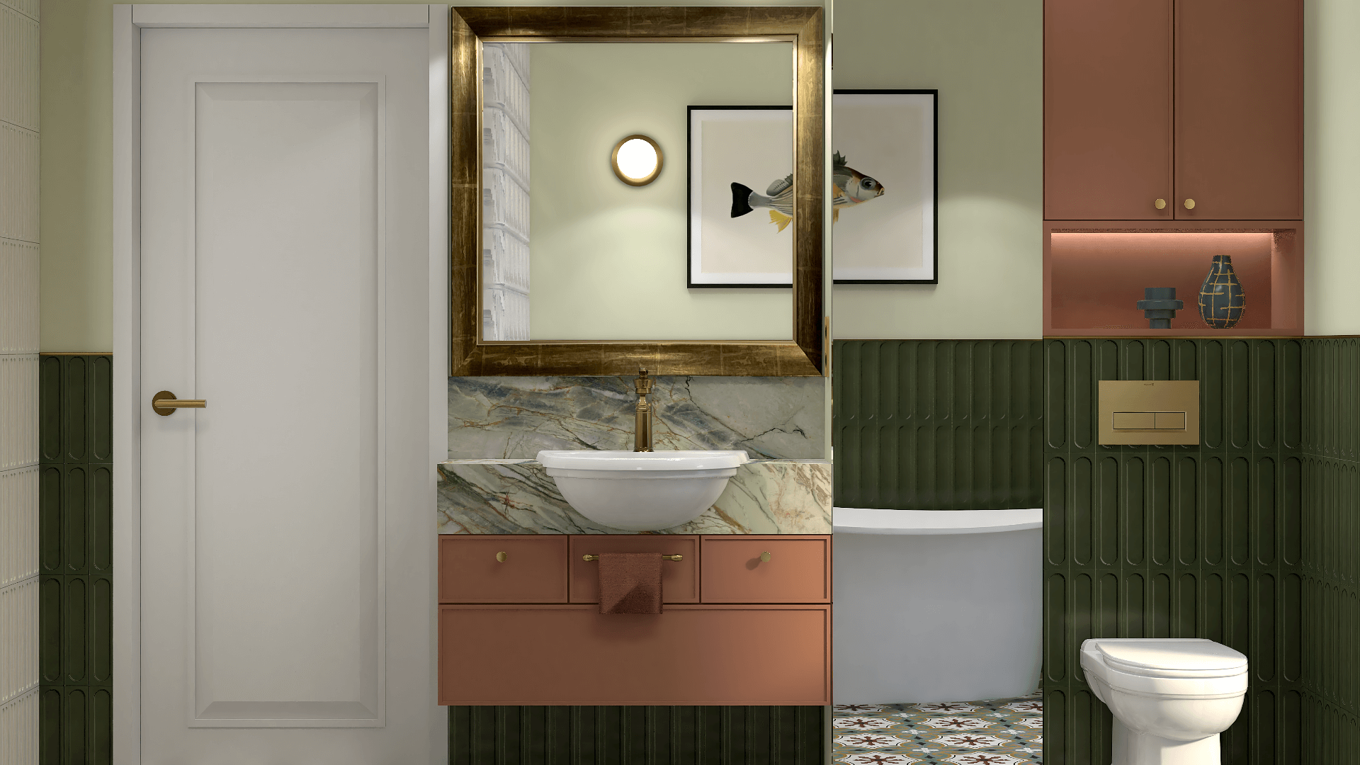 łazienki w stylu vintage, Wawer